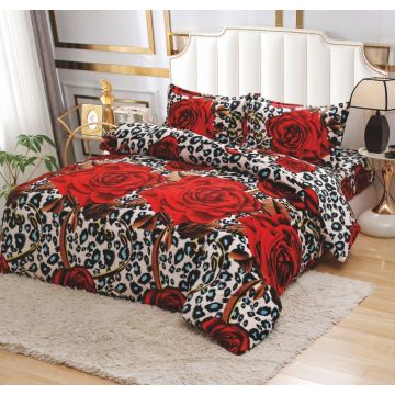 Lenjerie Rose Leopard cocolino cu Elastic 180x200 (Cocolino)