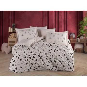 Lenjerie Venus Black Hearts (Bumbac 100% Poplin)