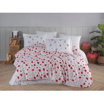 Lenjerie Venus Red Hearts (Bumbac 100% Poplin)