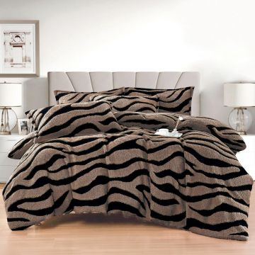 Lenjerie Zebra V103 cu elastic 180x200 cm, 4 Piese (Cocolino)