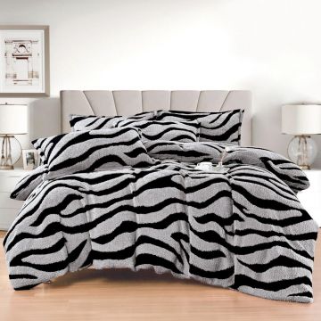 Lenjerie Zebra V106 cu elastic 180x200 cm, 4 Piese (Cocolino)