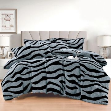 Lenjerie Zebra V107 cu elastic 180x200 cm, 4 Piese (Cocolino)