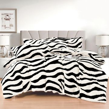 Lenjerie Zebra V109 cu elastic 180x200 cm, 4 Piese (Cocolino)