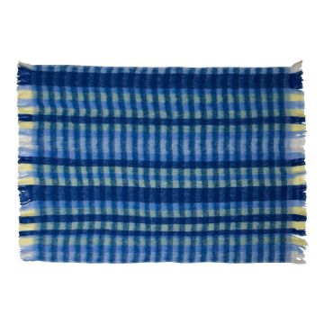 Pătură albastră din amestesc de lână 140x200 cm Loom – Hübsch
