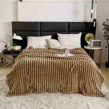 Patura Cocolino Groasa Stripe V13 Dark Beige 200x230 cm