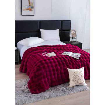 Patura Cocolino Premium cu Blanita de Iepure ,   Moale si Calduroasa, 200x230 cm