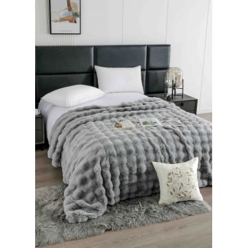 Patura Cocolino Premium cu Blanita de Iepure ,   Moale si Calduroasa, 200x230 cm