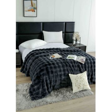 Patura Cocolino Premium cu Blanita de Iepure ,   Moale si Calduroasa, 200x230 cm