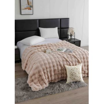 Patura Cocolino Premium cu Blanita de Iepure ,   Moale si Calduroasa, 200x230 cm