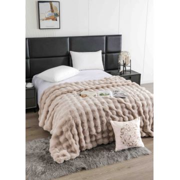 Patura Cocolino Premium cu Blanita de Iepure ,   Moale si Calduroasa, 200x230 cm