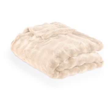 Pătură fildeș din micropluș/cocolino 150x200 cm Wave – Tiseco Home Studio