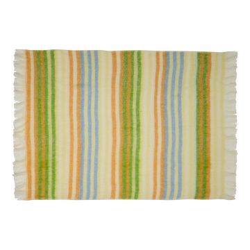 Pătură galbenă/verde din amestesc de lână 140x200 cm Loom – Hübsch