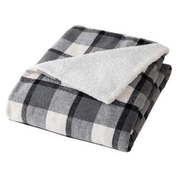 Pătură gri din sherpa 125x150 cm Ecossais – douceur d'intérieur