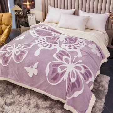 Patura groasa Cocolino cu blanita, 200x230, Model Fluturi 3D