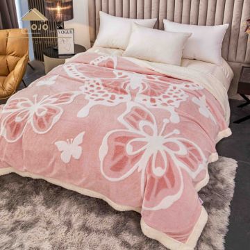 Patura groasa Cocolino cu blanita, 200x230, Model Fluturi 3D