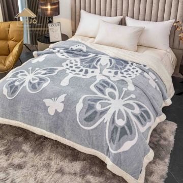 Patura groasa Cocolino cu blanita, 200x230, Model Fluturi 3D