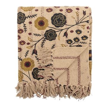 Pătură maro din bumbac reciclat 130x160 cm Eydis – Bloomingville