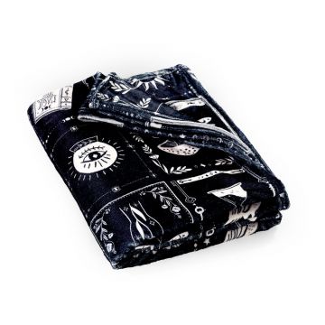 Pătură neagră din micropluș/cocolino 130x170 cm cu model de Halloween Enchanted Witchcraft – Catherine Lansfield