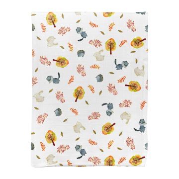 Pătură pentru copii albă din muselină 75x100 cm Forest – Mijolnir