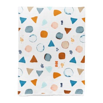 Pătură pentru copii albă din muselină 75x100 cm Geo – Mijolnir