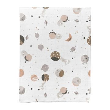 Pătură pentru copii albă din muselină 75x100 cm Spacebit – Mijolnir
