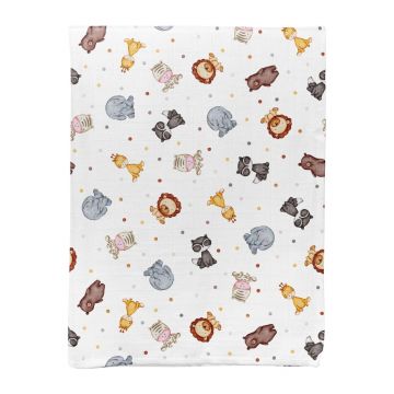 Pătură pentru copii albă din muselină 75x100 cm Zoo – Mijolnir