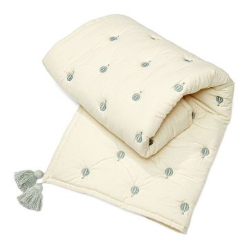 Pătură pentru copii, galben-deschis/albastră din bumbac organic matlasată 90x120 cm Balloon – Cam Cam Copenhagen