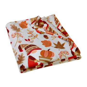 Pătură portocalie-maro din micropluș/cocolino 130x170 cm Woodland Gonks – Catherine Lansfield