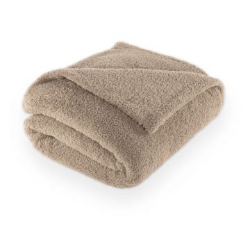 Pătură taupe din micropluș/cocolino 150x200 cm Cocoon – Tiseco Home Studio
