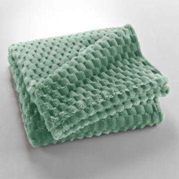 Pătură verde-deschis din microflanel 125x150 cm Mini Frosty – douceur d'intérieur