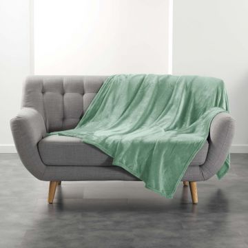 Pătură verde-deschis din microflanel 180x220 cm Flanou – douceur d'intérieur