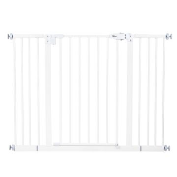 Poarta siguranta, Qmini, Thor, 74 - 109.4 cm, Inchidere automata, Sistem dublu de blocare, Otel, Garantie 5 ani, ASTM1004 si EN1930-2011, Alb