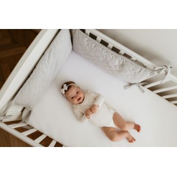 Protectie laterala pentru patut 60 cm catifea Gri