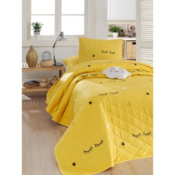 Set Cuvertura de pat dublu Model Dide Yellow