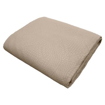 Set cuvertură și față de pernă maro deschis din microfibră 240x260 cm Romane – douceur d'intérieur