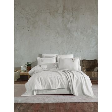 Set Cuvertura Pat Dublu Model Noris Cream