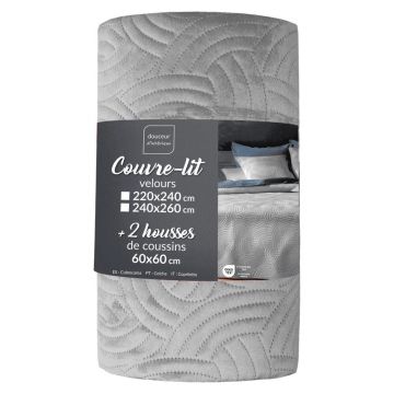 Set cuverturÄÈu0099i faÈu009BÄde pernÄgri din catifea 240x260 cm Solange âu0080douceur d'intÃ©rieur