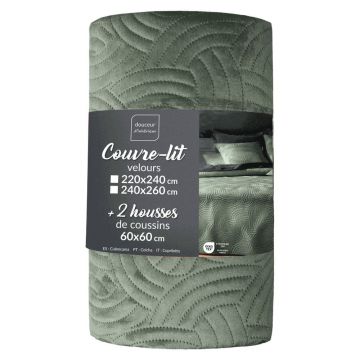 Set cuverturÄÈu0099i faÈu009BÄde pernÄverde din catifea 240x260 cm Solange âu0080douceur d'intÃ©rieur