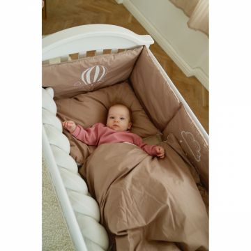 Set de lenjerie din bumbac cu 7 piese pentru patut Twins Fluffy Puffy