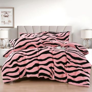 Set Lenjerie Pat Dublu Cocolino cu Cearsaf Elastic ,   4 Piese Groase, Calduroase si Moi