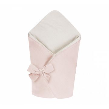 Wrap Babyhorn nou nascut din in paturica de infasat cu doua fete Alb si Sepia Rose