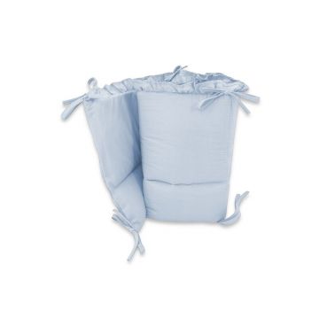 Aparatoare pentru patut MimiNu din bumbac cu volanase 180x30 cm Colectia Royal Blue