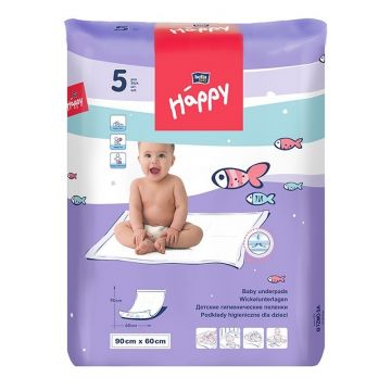 Cearceaf Absorbant Happy 90x60, 5 Bucati