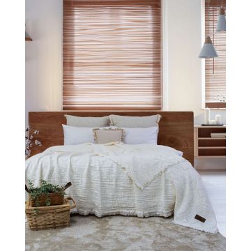 Cuvertura matlasata dubla, L'essentiel Maison, Oscar, Bumbac , Crem