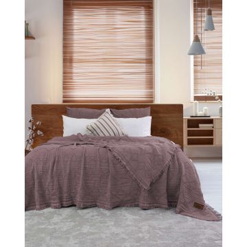 Cuvertura matlasata dubla, L'essentiel Maison, Oscar, Bumbac , Roz prafuit