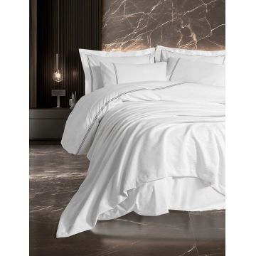 Double Quilt Cover Set & Pique, L'essentiel Maison, Mehves, Bumbac, Alb
