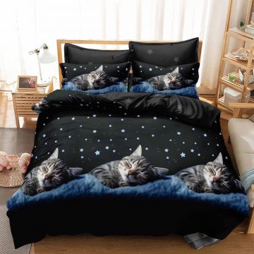 Lenjerie 3D Black cat 6 Piese (Finet)