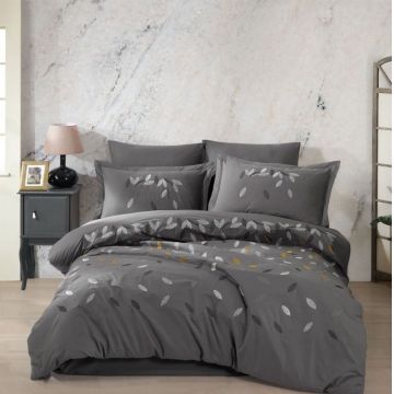 Lenjerie Cascade Lidia Gray (Bumbac 100% Poplin brodat) 6 piese