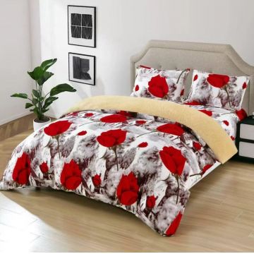 Lenjerie cu Elastic 180x200 Viorela, 4 Piese, cu Blanita (Cocolino)