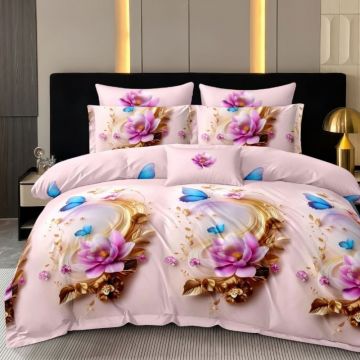 Lenjerie cu elastic 180x200cm, Lunaria, 4 Piese